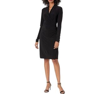 Norma Kamali long sleeve modern side drape dress size L excellent condition